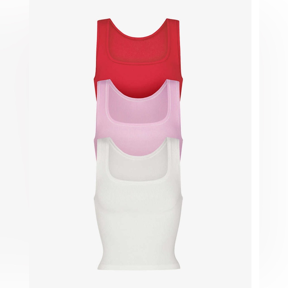 Skims 3-pack Tanks: White, Pink, and Red